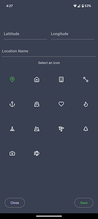 Latitude and Longitude Save